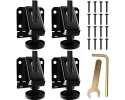 Nivelleringspoten Heavy Duty - Meubelverhoger - Meubelpoten Set van 4 - Verstelbare Hoogte - Gecoat Staal - Totale Gewichtsbelasting 400 kg