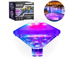 N'JOY Life - Zwembad Lamp Drijvend - Zwembadverlichting - Disco Licht Lamp - Bad accessoires - Onderwater en Bovenwater Verlichting - op Batterijen - Zwembadlamp - Bubbelbad - Jacuzzi Verlichting