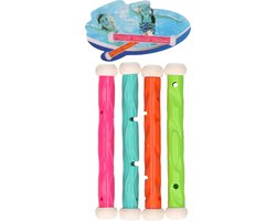 NLsport Duikspeelgoed Watersticks - 4-delig - gekleurd - kunststof