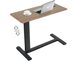 N.lux - Laptoptafel / Bureau op wieltjes / Bedtafel / Hout / Bijzettafel / In hoogte verstelbaar