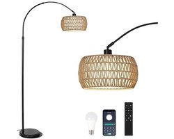 N.lux - Vloerlamp / Woonkamer / Dimbaar / Met afstandsbediening / Vintage look / Booglamp / App control