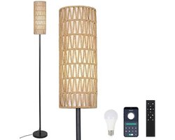 N.lux - Vloerlamp zwart / Woonkamer / Lampenkap / Met afstandsbediening / App control / Dimbaar