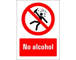No alcohol bord - kunststof 148 x 210 mm