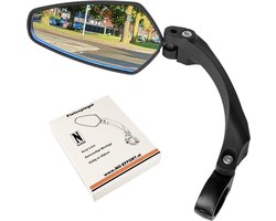 NO-EFFORT Fietsspiegel Links – Fiets Spiegel – E-bike Spiegel - Elektrische Fiets Spiegeltje – Bicycle Mirror – Onderkant stuur – Fietsspiegels – Eenvoudige Montage – 21- 26 mm