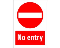 No entry bord - kunststof 148 x 210 mm