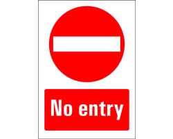 No entry bord - kunststof 210 x 297 mm