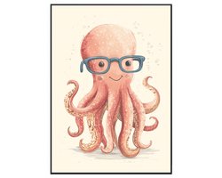 No Filter - Octopus Poster Kinderkamer- Ocean Dieren Thema - Zeedieren - Poster voor Baby- en Kinderkamer - A4 (21x30 cm) - Kinderkamer decoratie