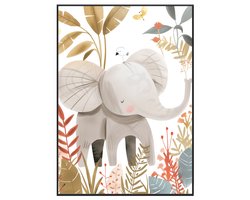 No Filter - Poster voor Baby- en Kinderkamer - Olifant Poster - Jungle Poster - A3 (30x40 cm) - 250 grams papier - Kinderkamer decoratie
