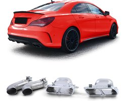 No Name Uitlaat Sierstuk Dubbel Chrome - Mercedes CLA C117 X117 AMG Pakket