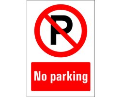 No parking bord - kunststof 210 x 297 mm