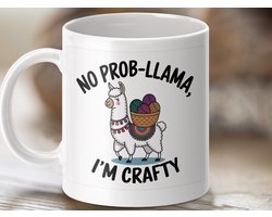 no prob llama, lama mok, crafty lama, handwerk cadeau, wol mok, schattige lama, lama cadeau, breien mok, haken mok, dieren mok, grappige mok, thee mok, koffie mok