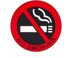 No Smoking Sticker Auto – Premium Rubber Flexibel Waarschuwingsbord Rond Rood – Flexibel Dashboard Sticker – Voor Auto, Motor, Camper & Binnengebruik