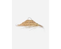 NOA MAY Hanglamp Flat - naturel - zeegras - boho - handgemaakt in Marrakesh - Ø 40 x h 9 cm