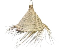 NOA MAY Hanglamp Zarah - naturel - palmblad – boho - handgemaakt in Marrakesh/Marokko - Ø 55 x h 45 cm