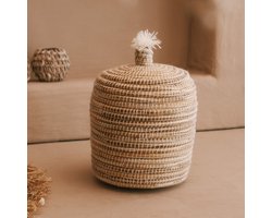 NOA MAY Mandje Aura- naturel - zeegras/katoen - Ø 20 x h 30 cm