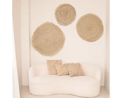 Noa May | Medina wanddecoratie | Naturel | Zeegras | Boho | Handgemaakt Marrakesh/Marokko | Ø 100 x h 3 cm