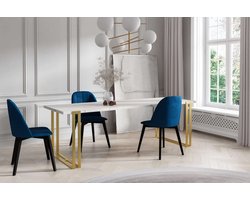 NoaHome Aurelia Extenda Uitschuifbare Eettafel Goud-Wit