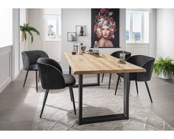 NoaHome Eettafel “Eleganza” - Prachtige Natuurlijke Eik met Robuust Metaalframe
