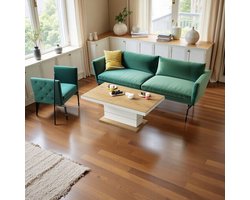 NoaHome Elara Uitschuifbare en In Hoogte Verstelbare Salontafel - Eiken Wit Hoogglans