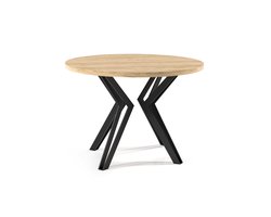 NoaHome Lumora Luxe Ronde Uitschuifbare Eettafel Goud Eiken