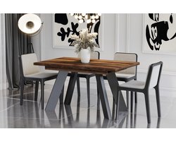 NoaHome Zaffiro Uitschuifbare Eettafel Donker Eiken – Stijlvolle en Robuuste Eetkamertafel voor 8 Personen