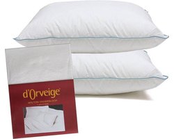Noblesse Pearl Plus Hoofdkussen Set (2 Kussens + 2 Moltonslopen) - 60x70 cm - Wit