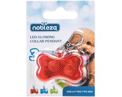Nobleza Hondenlampje - Veiligheidslampje - Honden verlichting - Led lampje - Hondenpenning - Verlichting voor honden - Rood