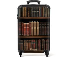 NoBoringSuitcases.com® - Handbagage koffer lichtgewicht - Reiskoffer trolley - Boekenkast vol klassiek ogende werken - Rolkoffer met wieltjes - Travel suitcase cabin - Reistrolley met TSA slot - Past binnen 55x40x20 en 55x35x25 - Kleine valiezen