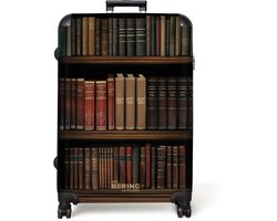 NoBoringSuitcases.com® - Koffer groot - Reiskoffer lichtgewicht - Boekenkast vol klassiek ogende werken - Rolkoffer met 4 wielen - Grote trolley XL - 98 liter bagage