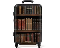 NoBoringSuitcases.com® - Koffer groot - Rolkoffer lichtgewicht - Boekenkast vol klassiek ogende werken - Reiskoffer met 4 wielen - Grote reis trolley XL - Luggage suitcase - Hardcase reistrolley medium - 20 kg bagage