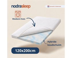 Nodra Sleep - Topper 120x200 - Topmatras - Topdekmatras - 7cm dik - Hybride schuim - Afritsbaar en wasbaar - Medium hardheid - Matrastopper