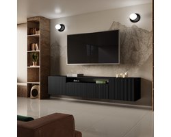 Noe tv-wandmeubel, zwart, Arton