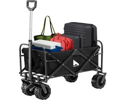 NOHRD Bolderkar opvouwbaar - 80 kg draagkracht - 110 L - zwart