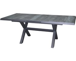 Noida uitschuifbare dining tuintafel 163-203x93xH76,5 cm met kruispoot aluminium antraciet
