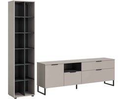 Noida woonkamercombinatie kasjmier NB zwart NB - 41x245x192cm