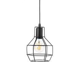 Nola Hanglamp eetkamer - woonkamer - Draadlamp - E27 Fitting - Zwart - hanglamp industrieel
