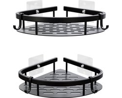 Nolad® - Doucherek zonder boren - Keukenrek - Doucherekje - Gootsteen organizer - Badkamer accessoires - Zwart