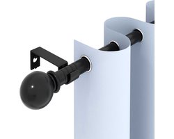 Nolad Gordijnroede - Gordijnrail - Gordijnstang - gordijnrails compleet - Verstelbaar - 100 tot 374cm - Zwart