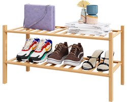 Nolad Schoenenrek - Bamboe Schoenenrek - 2 niveaus - 35x28x69cm - Hout
