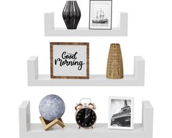 Nolad® Wandplank 3-Delig - Wandrek - Boekenplank - Industrieel - Zwevend - Inc bevestigingsmaterialen - Wit