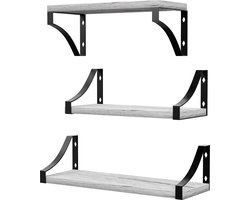 Nolad® Wandplank 3-Laags - Wandrek - Boekenplank - Industrieel - Zwevend - Inc bevestigingsmaterialen - Wit
