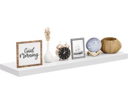 Nolad® Wandplank - Wandrek - Boekenplank - Industrieel - Zwevend - 90 x 23.6 x 3.5cm - Inc bevestigingmaterialen - Wit