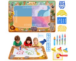 Nolita Water Tekenmat met 18 Accessoires - Met 4 Waterpennen - Montessori Speelgoed - Speelgoed 3 Jaar - Speelgoed 4 Jaar - Speelgoed 5 Jaar - Educatief Speelgoed – Kinderspeelgoed - Jongens Speelgoed - Meisjes Speelgoed