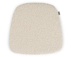 Nolon Fem Stoelkussen Bouclé Beige - Voor Binnen - Zitkussen Eetkamer - Trapezium Vorm - met Antislip