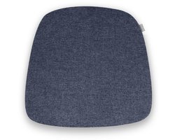 Nolon Fem Stoelkussen Donkerblauw - Voor Binnen - Zitkussen Eetkamer - Trapezium Vorm - met Antislip