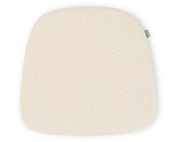 Nolon Fem Stoelkussen Teddy Gebroken Wit - Voor Binnen - Zitkussen Eetkamer - Trapezium Vorm - met Antislip