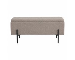 Nolon Jente Bankje Met Opbergruimte Bouclé Beige - Japandi - Halbankje - Bankje bij Eettafel - 95 x 37 cm