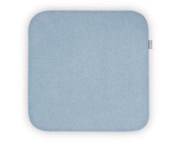 Nolon Jul Stoelkussen Lichtblauw - Velvet - Vierkant - Voor Binnen - Zitkussen Eetkamer - met Antislip - 34 x 34 cm