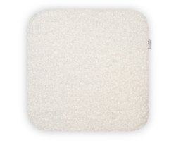 Nolon Jul Stoelkussen Teddy Gebroken Wit - Vierkant - Voor Binnen - Zitkussen Eetkamer - met Antislip - 34 x 34 cm stoelkussens eetkamer