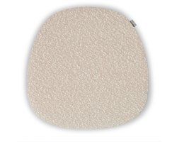 Nolon Jut Zitkussen voor Stoelen – Bouclé Beige – Comfortabel Stoelkussen met Antislip – Trapezium Vorm met Afgeronde Hoeken – Ideaal voor Binnen en Eetkamer